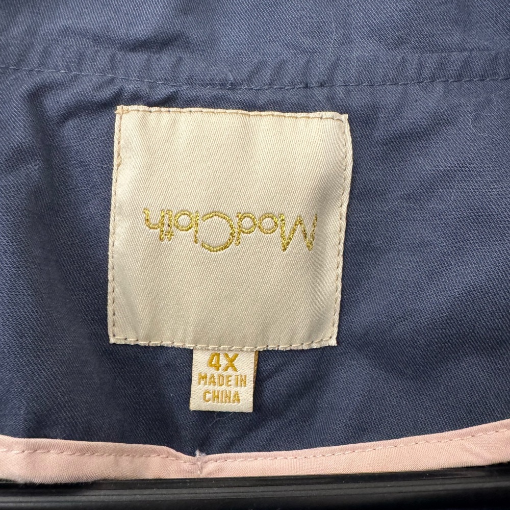 ModCloth Blue Utility Jacket Ruffled Size 4x - Picture 2 of 14